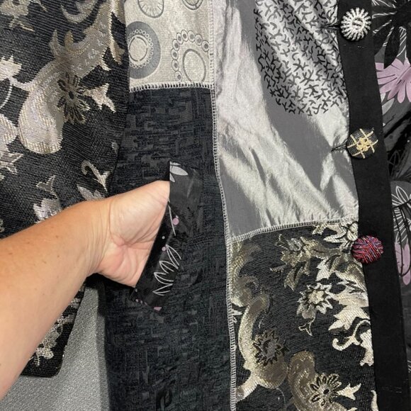 Anthropologie Dor Dor Couture Boho Coat Avant Garde Embroidered Brocade Velvet - Picture 12 of 13